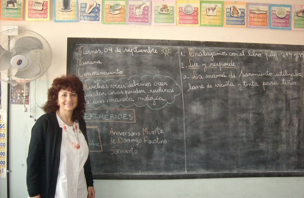La docente maipucina continua viendo crecer a sus alumnos ahora como jubilada.