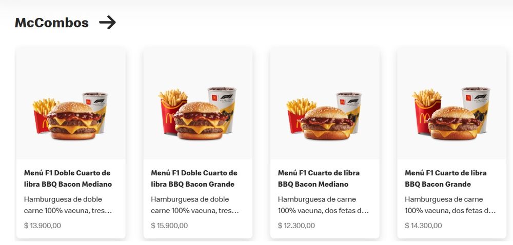 Prezzi dei ristoranti: quanto costano i biglietti per le auto e i combo di F1 da McDonald's Argentina?
