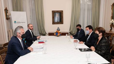 El Presidente se reunió con la titular del Fondo en la sede de la Embajada Argentina en Roma. - Presidencia