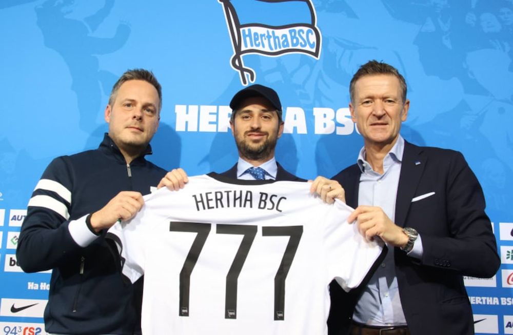 El Herta de Berlín, uno de los equipos afectados por la quiebra del grupo empresario. / Foto: web