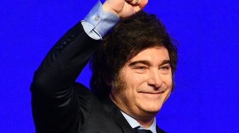 La reacción de Milei ante el dato del rebote de las ventas minoristas. Foto: Pedro Castillo / La Voz