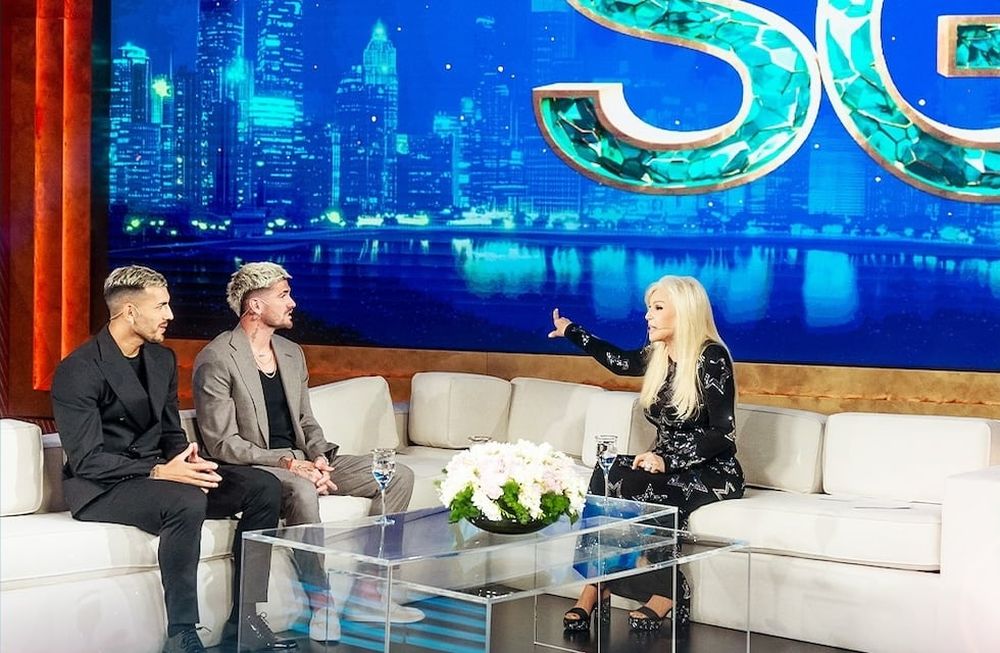 Leandro Paredes y Rodrigo de Paul grabraon su participación en el regreso de Susana Giménez durante su última visita al pais. (Instagram @telefe).