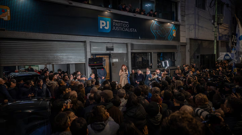 Cristina Kirchner habló en la sede del PJ luego de conocerse la condena de la Corte Suprema.