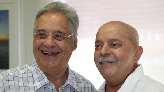 Juntos. Lula y Fernando Henrique Cardoso, su antecesor en el Planalto, se encontraron el martes en el Hospital Sirio Libanés cuando Lula estaba enfermo.