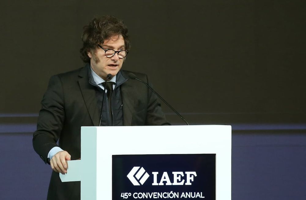 Javier Milei en Mendoza para el cierre de la 45° Convención del IAEF. Foto: Gentileza