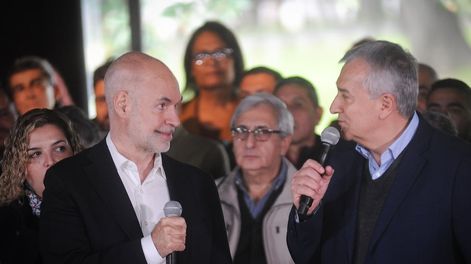 Los Andes | Horacio Rodríguez Larreta y Gerardo Morales en la presentación de la fórmula (Foto: Federico López Claro)