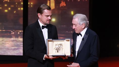 En Cannes, Leonardo DiCaprio introdujo la Palma de Oro honorífica a Robert De Niro