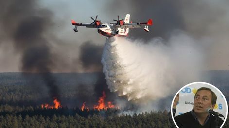 El diputado justicialista Martín Aveiro se metió en la polémica de los incendios forestales y pidió que Milei compre aviones hidrantes. Foto: IA Gemini