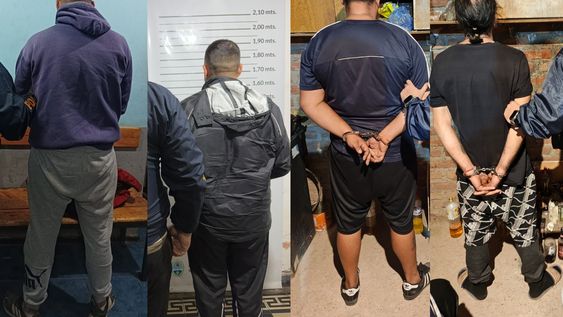 Cuatro sospechosos detenidos por el homicidio de Germán Di Giovambattista. Gentileza Ministerio de Seguridad y Justicia.&nbsp;