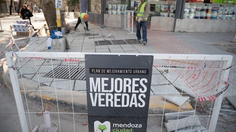 El plan Mejores Veredas sigue con éxito en la Ciudad. Foto: Prensa Ciudad de Mendoza