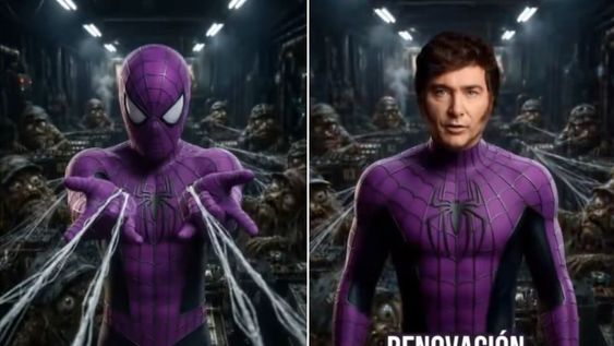 El insólito video con IA donde Milei se viste de Spider-Man