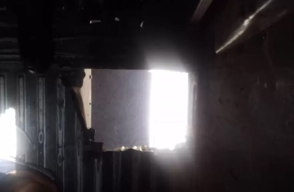 El detenido hizo un agujero en el piso de unos 40 o 50 centímetros de diámetro. Gentileza Diario Mendoza.