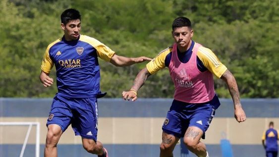 Marcos Rojo y Juan Ramírez volvieron a entrenarse y están a disposición de Sebastián Battaglia. / Gentileza.