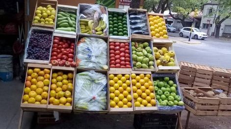 Una joven de Capital regala frutas y verduras a los más pequeños para que tengan una alimentación saludable.