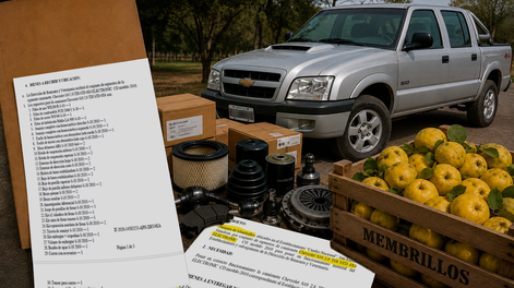 El Ejército cambia hasta 70 toneladas de membrillo por repuestos para una Chevrolet S10.