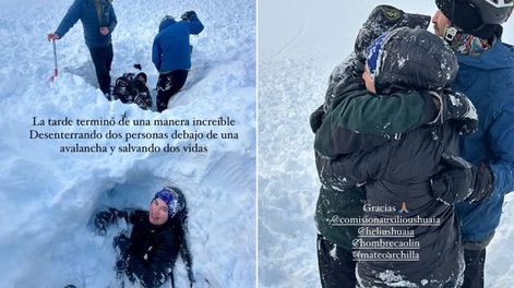Una avalancha de nieve en Ushuaia sepultó a una pareja. El rescate.