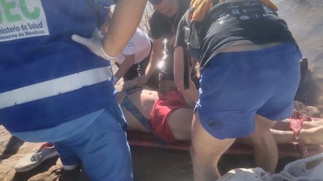 Accidente en el dique Potrerillos (Prensa Gobierno de Mendoza)