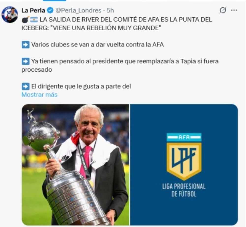El nuevo mapa político de AFA: los clubes que evalúan imitar a River en la postura frente al Comité Ejecutivo. 