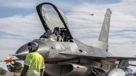 Aviones de caza F-16 adquiridos por Argentina a Dinamarca