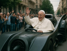 Una conductora se confundió el papamóvil con el batimóvil y generó una ola de memes.