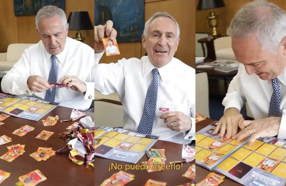 Marc Stanley compartió en las redes el momento en el que el 10 sale en uno de los paquetes que abre, pero su desprolijidad fue blanco de críticas. Foto: Web