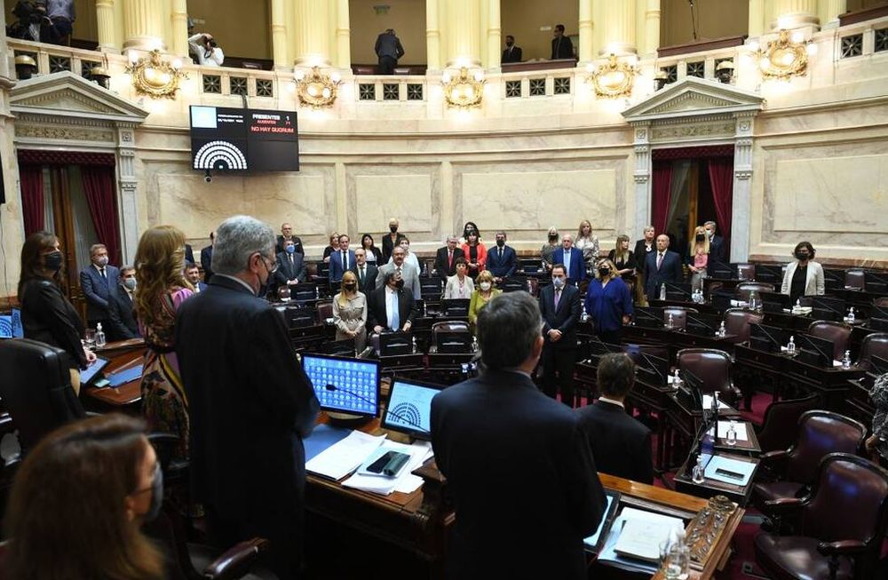 Cristina Kirchner estuvo ausente en el comienzo de la sesión del Senado (Foto: Comunicación Senado)
