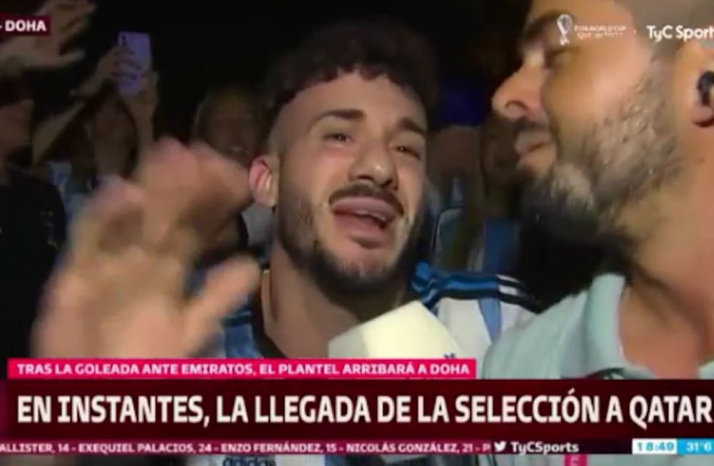Uno de los argentinos que insultó a Mbappé pidió perdón ante las cámaras. TyC