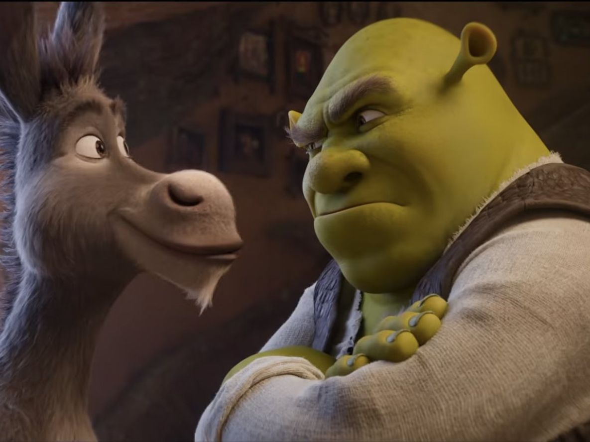 Los nuevos diseños de Shrek y Burro en Shrek 5