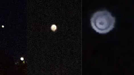 Los Andes | Las dos primeras imágenes son las subidas por Pía López. La tercera corresponde a una mujer de Alicante, España, la cual asegura haber visto algo similar. / Foto: Gentileza