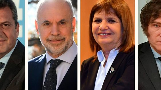 Sergio Massa, Horacio Rodriguez Larreta, Patricia Bullrich y Javier Milei: uno de ellos será el próximo presidente. Gentileza: Clarín.