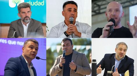 Los intendentes Ulpiano Suarez (Ciudad), Marcos Calvente (Guaymallén), Esteban Allasino (Luján de Cuyo), Diego Costarelli (Godoy Cruz), Francisco Lo Presti (Las Heras) y Matías Stevanato (Maipú).