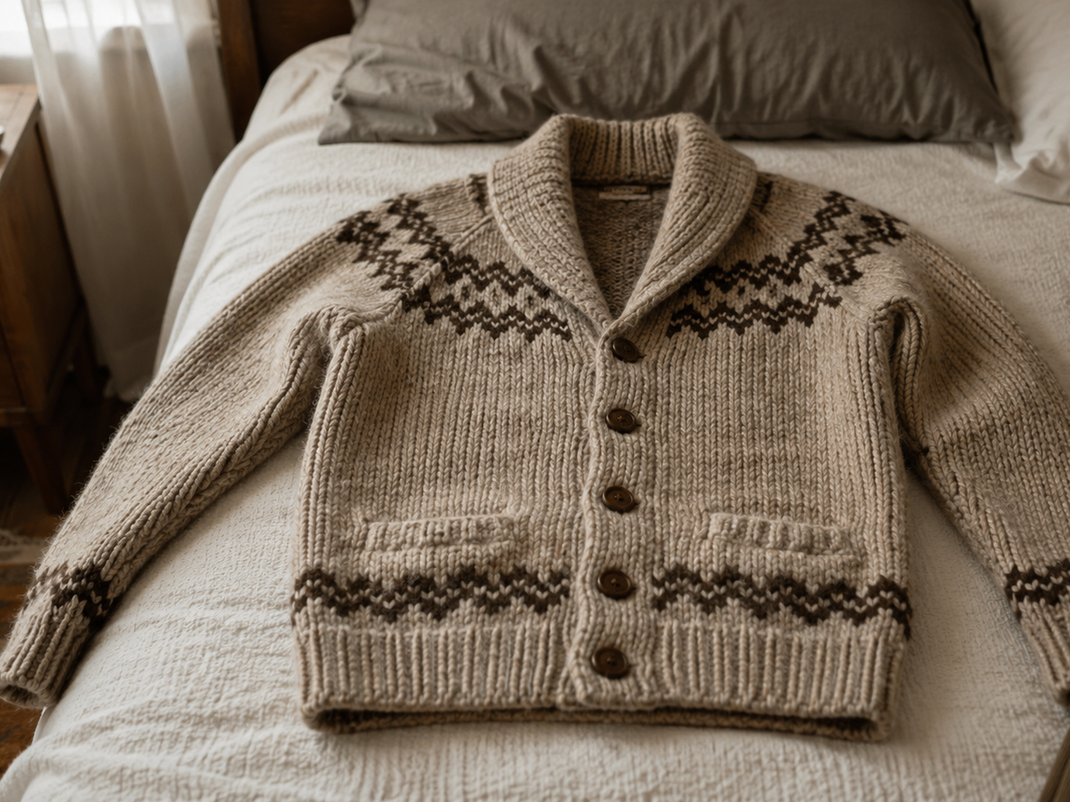 El cárdigan de lana que usaban los abuelos en los 70 es la prenda que las estilistas europeas eligieron para este invierno