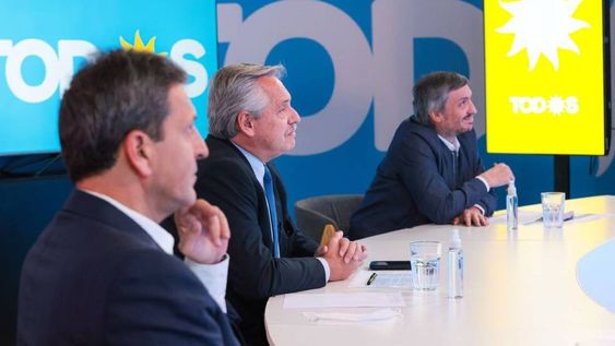 Alberto Fernández encabezó un encuentro virtual con precandidatos del Frente de Todos de todo el país (Prensa Sergio Massa)