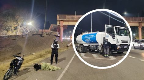 Los Andes | Caos en el Acceso Este: a un camión se le desprendió una rueda y un motociclista salió herido