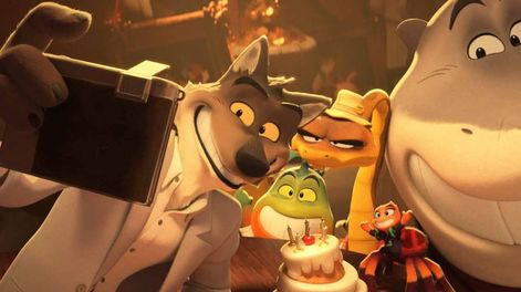 Mr. Wolf (Sam Rockwell), Mr. Piranha (Anthony Ramos), Mr. Snake (Marc Maron), Ms. Tarantula (Awkwafina) y Mr. Shark (Craig Robinson) en la nueva animación de Dreamworks Animation’s, dirigida por Pierre Perifel.