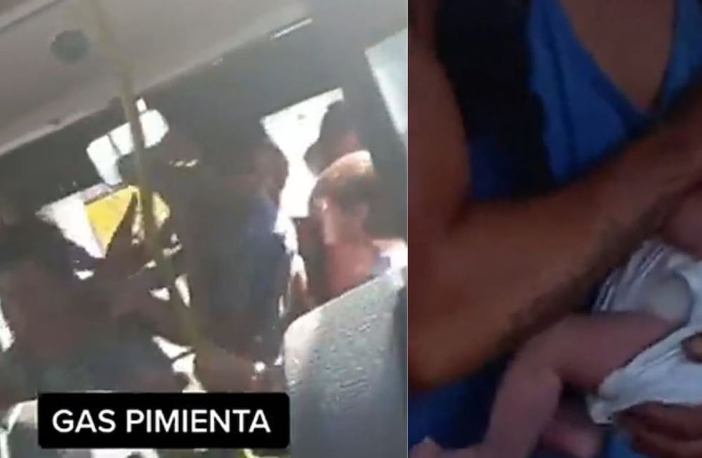 En la pelea hubo gritos, golpes, empujones y gas pimientas, afectando a adultos y niños. Foto: Captura TikTok