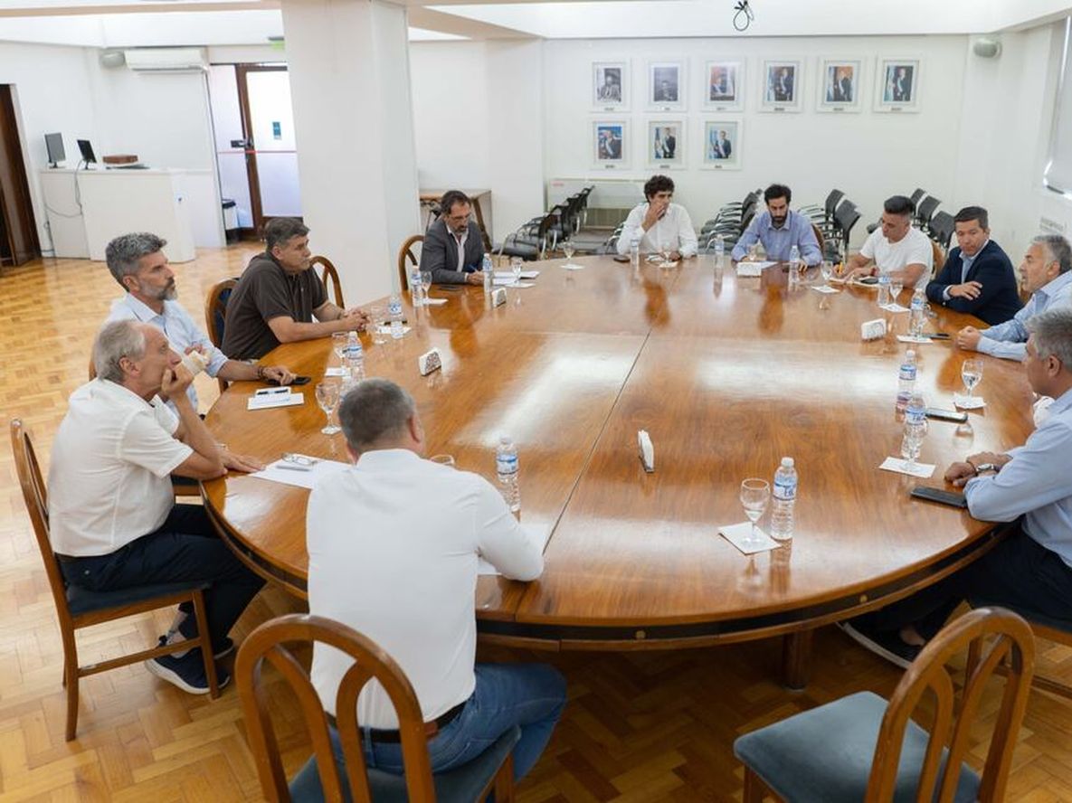 El gobernador Alfredo Cornejo y los intendentes en la Casa de Gobierno. Foto: Prensa Gobierno de Mendoza.