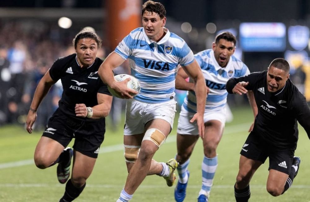 El mendocino Juan Martín González, tercera línea de Marista Rugby, le marcó un histórico try a los All Blacks. / archivo