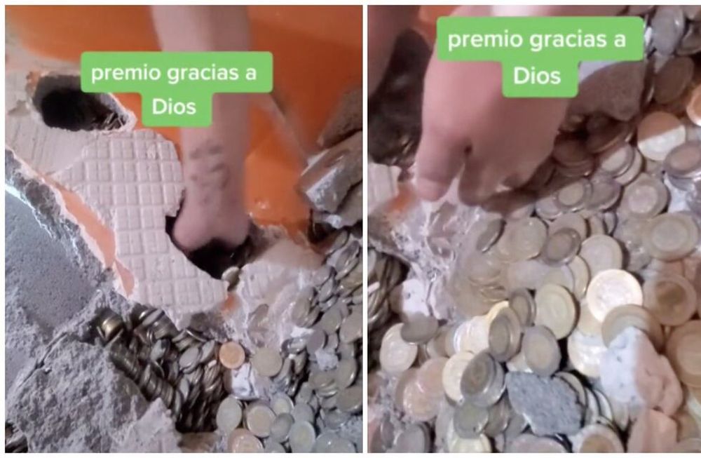 Los albañiles encontraron un tesoro tras derrumbar una pared en la que estaban trabajando. Foto: Web