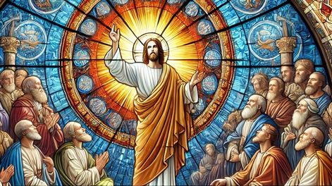 En el Evangelio de Hoy Jesús quiere un acercamiento sincero, auténtico. Imagen estilo vitral generada con IA.