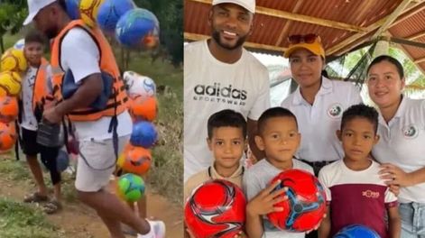 Los Andes | El goleador de River, el colombiano Miguel Borga tuvo un hermoso gesto con los niños más humilde de su tierra natal.
