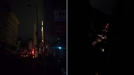 El obelisco a oscuras por el apagón masivo en el AMBA.