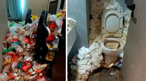 La sorpresa de los trabajadores de un hotel al descubrir el espantoso estado de la habitación de un jugador de eSports.