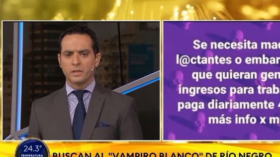 El periodista Ignacio González Prieto de TN, se tentó al aire al dar una noticia y tuvieron que ir a una pausa. / Foto: Captura Los Andes