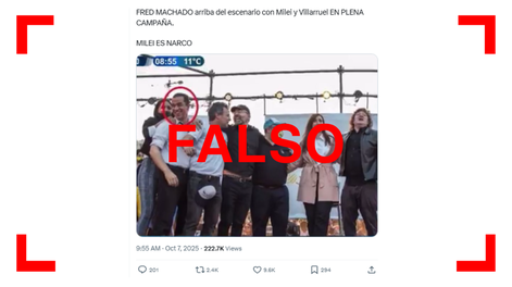 No, Fred Machado no aparece con Javier Milei en esta foto de 2021: es el legislador porteño Leonardo Saifert