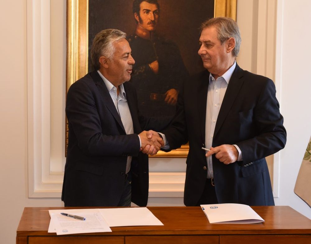 El gobernador Alfredo Cornejo y el intendente de San Rafael, Omar F&eacute;lix, rivales pol&iacute;ticos