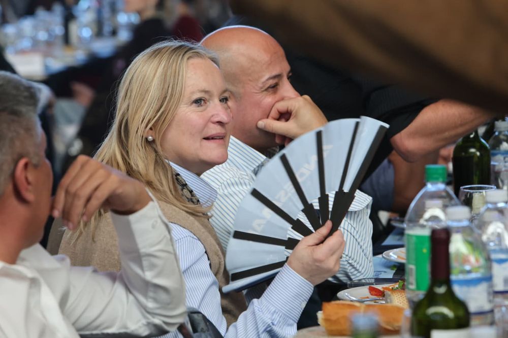 La vicegobernadora, Hebe Casado, en el almuerzo oficial de la Fiesta Nacional de la Ganader&iacute;a en General Alvear.
