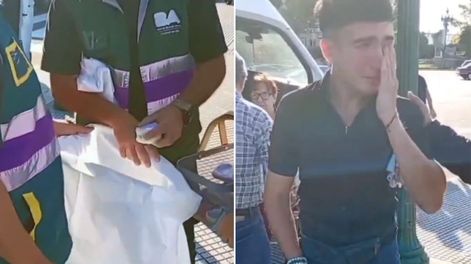 Le secuestraron alfajores a un vendedor ambulante y rompió en llanto&nbsp;