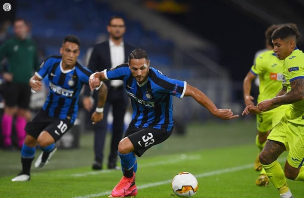 El conjunto Italiano, Inter,  venció 2-0 a los españoles del Getafe, en Gelsenkirchen con goles de Lukaku y Eriksen y avanzó a la próxima ronda del certamen. / Gentileza.