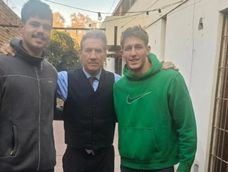 Hugo Auradou y Oscar Jegou junto al abogado Rafael Cuneo Libarona.